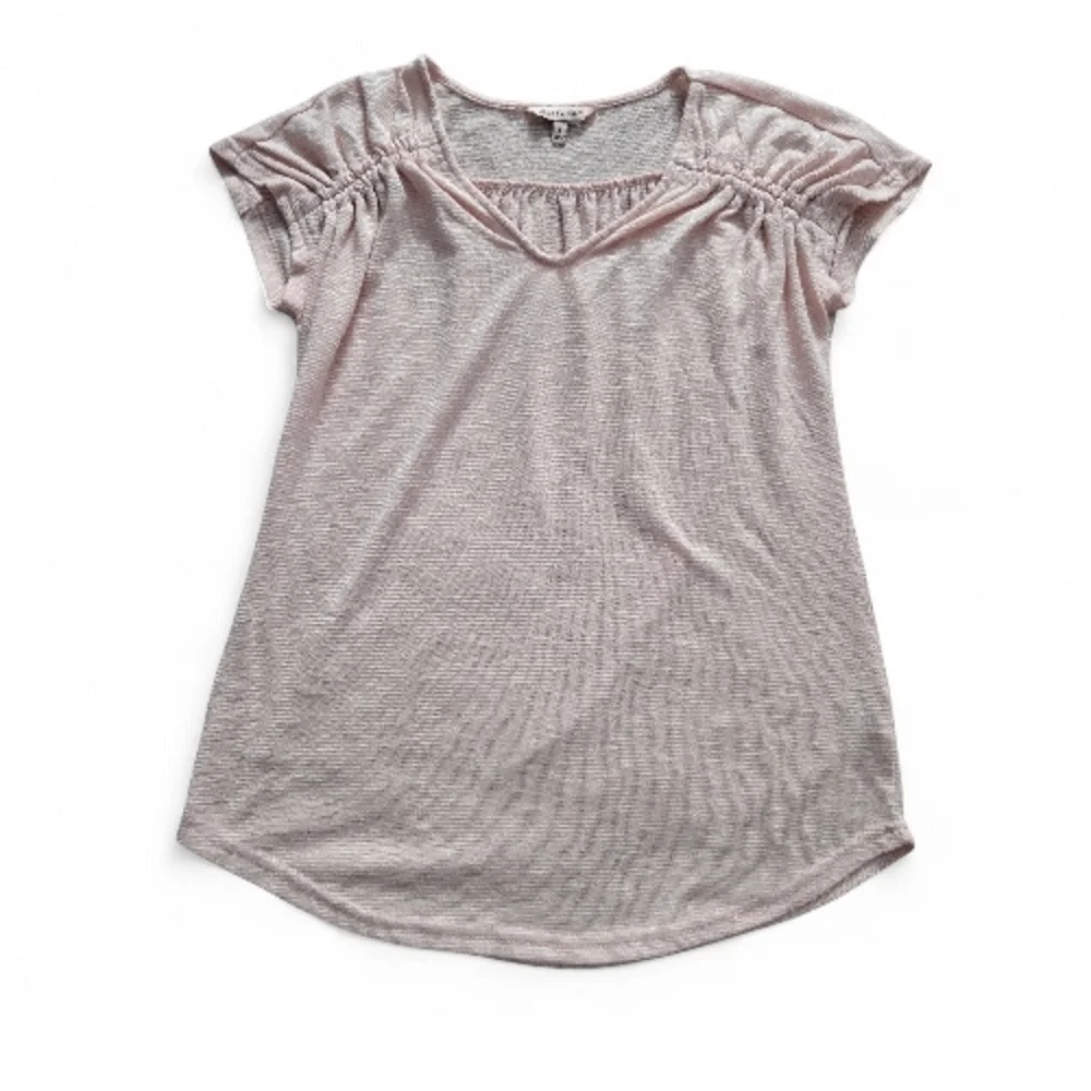 Light Pink Juicy Couture Ruched Short Sleeve Top SMALL - Picture 1 of 3